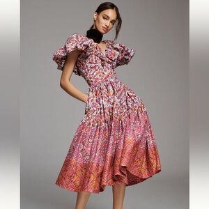 SIKA Lupita V-Neck Ruffle Sleeve Dress